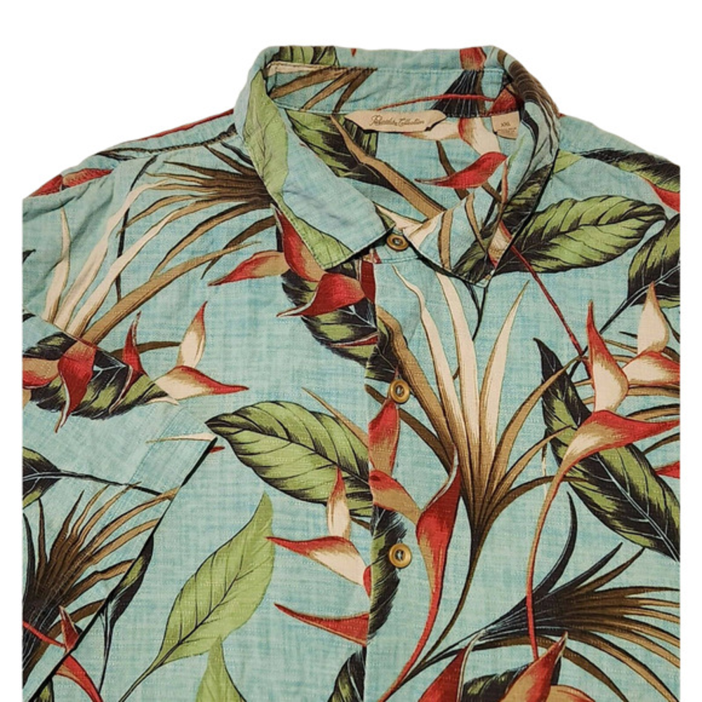 Paradise Collection Silk‎ Tropical Hawaiian Men's Shirt XXL 2XL Button Festive